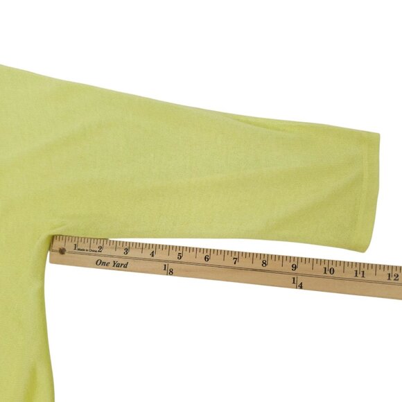 Chicos Open Front Cardigan Womens 1 US M/8 Semi Sheer 3/4 Sleeve Light Yellow - Picture 6 of 16